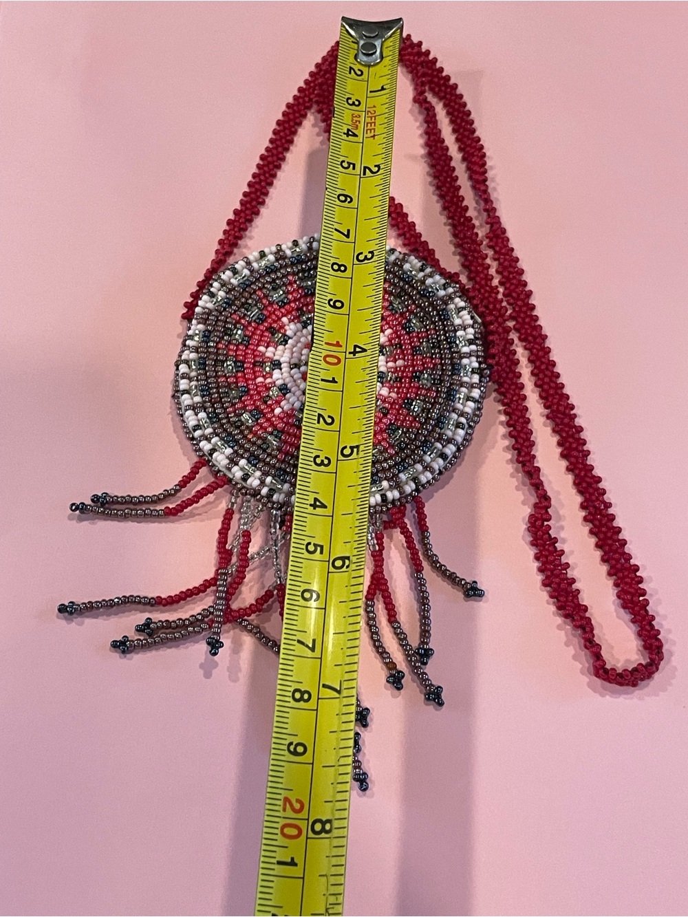 Native American Beaded Purse Necklace / Medicine Bag  #9379 - Picture 5 of 9